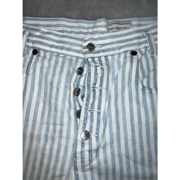 VTG Striped Denim Jean Long Shorts XS-S - Picture 2 of 8